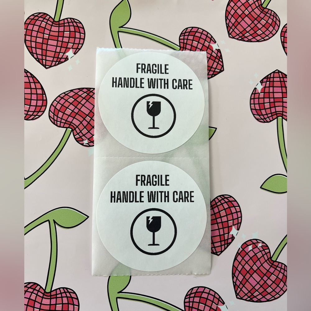 100 -Custom Made Fragile Stickers 2”